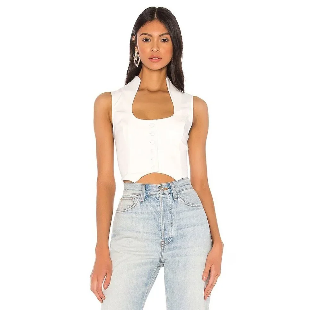 superdown Frasier Top in White Sleeveless